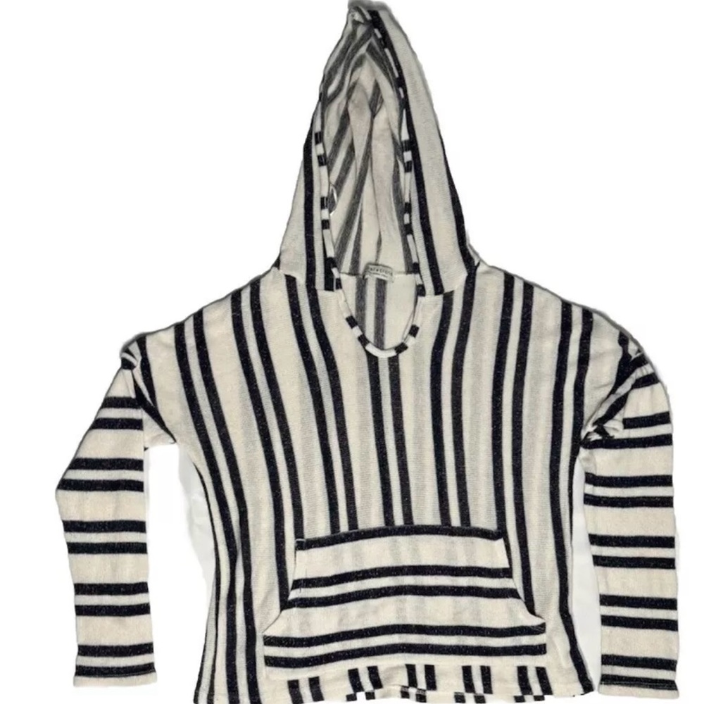 Anthropologie Paper Crane striped hooded pullover size XS